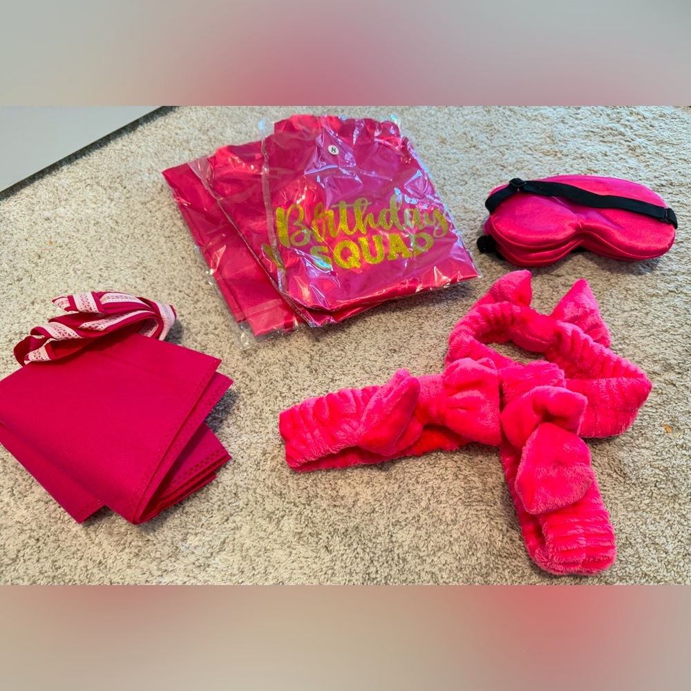 set of 3 kids spa gowns with masks and headbands with bags